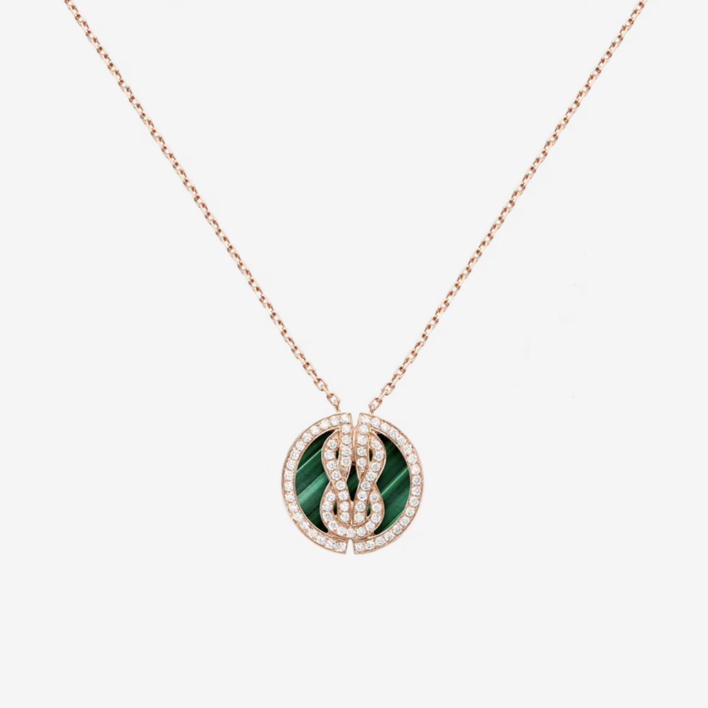 FRED CHANCE INFINIE LUCKY MEDALS PINK GOLD NECKLACE
