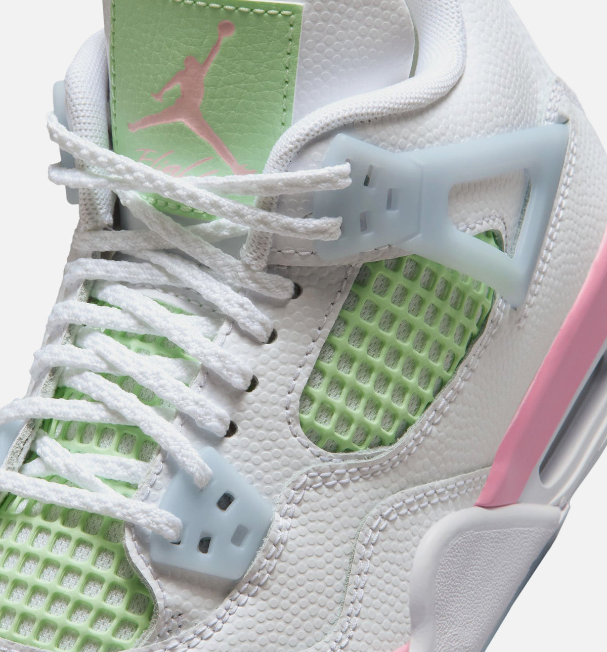 Air Jordan 4 Retro Medium Soft Pink Big Kids' Lifestyle Shoes - White/Medium Soft Pink/Half Blue