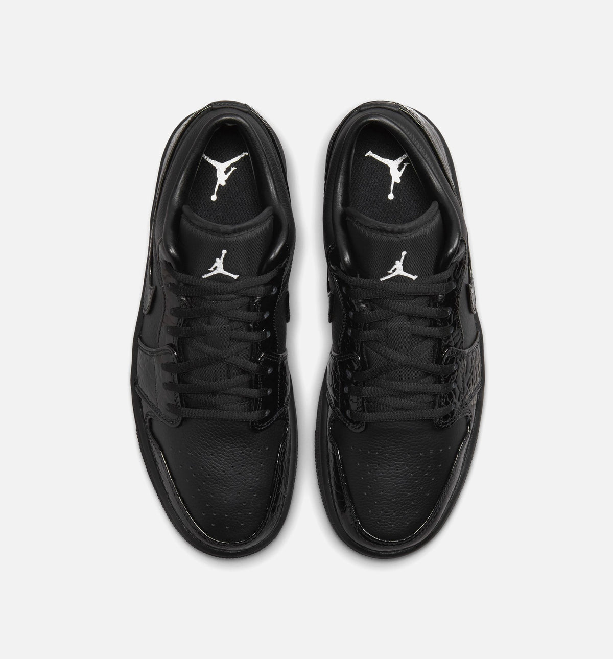 Air Jordan 1 Low Patent Elephant Women's Shoes - Black/White/Silver