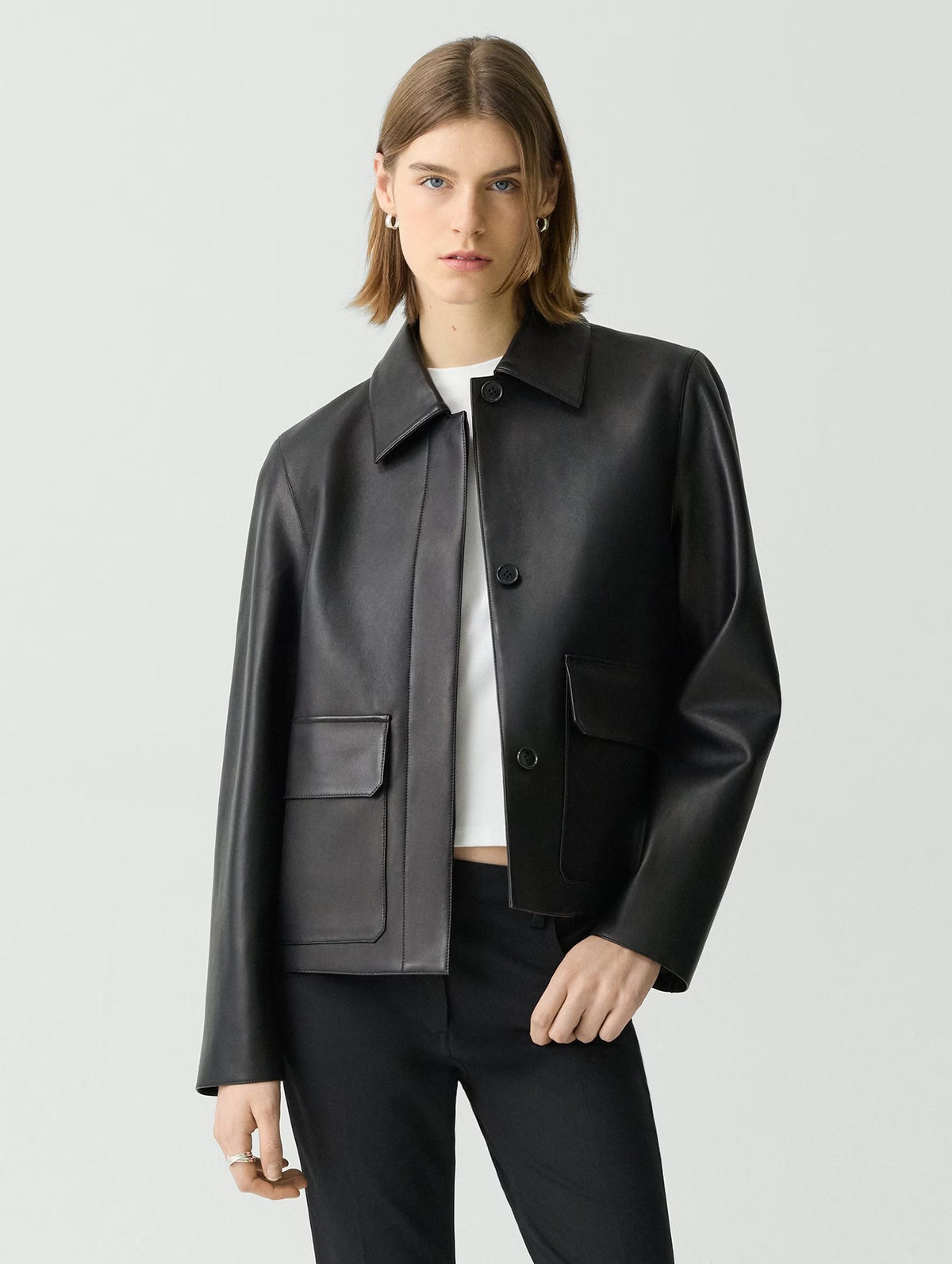 Boxy Leather-Look Jacket