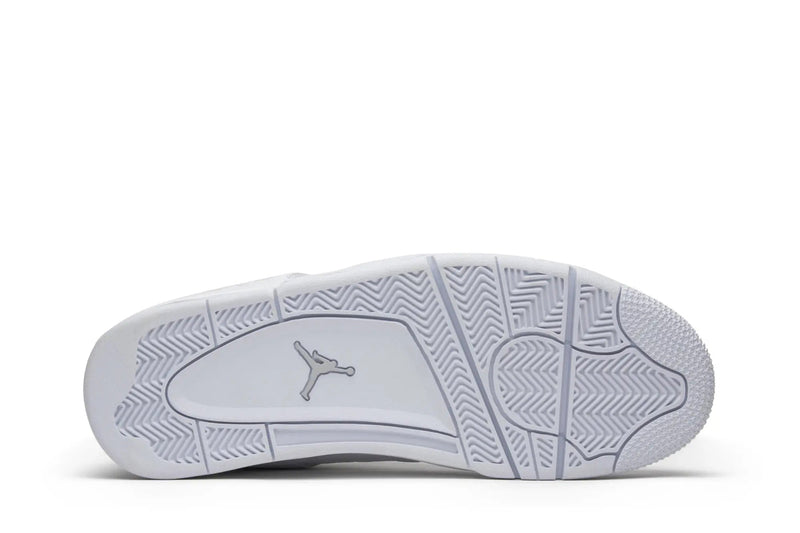 Air Jordan 4 Retro 'Pure Money' 2017 – All-White Premium Sneaker with Metallic Silver Accents