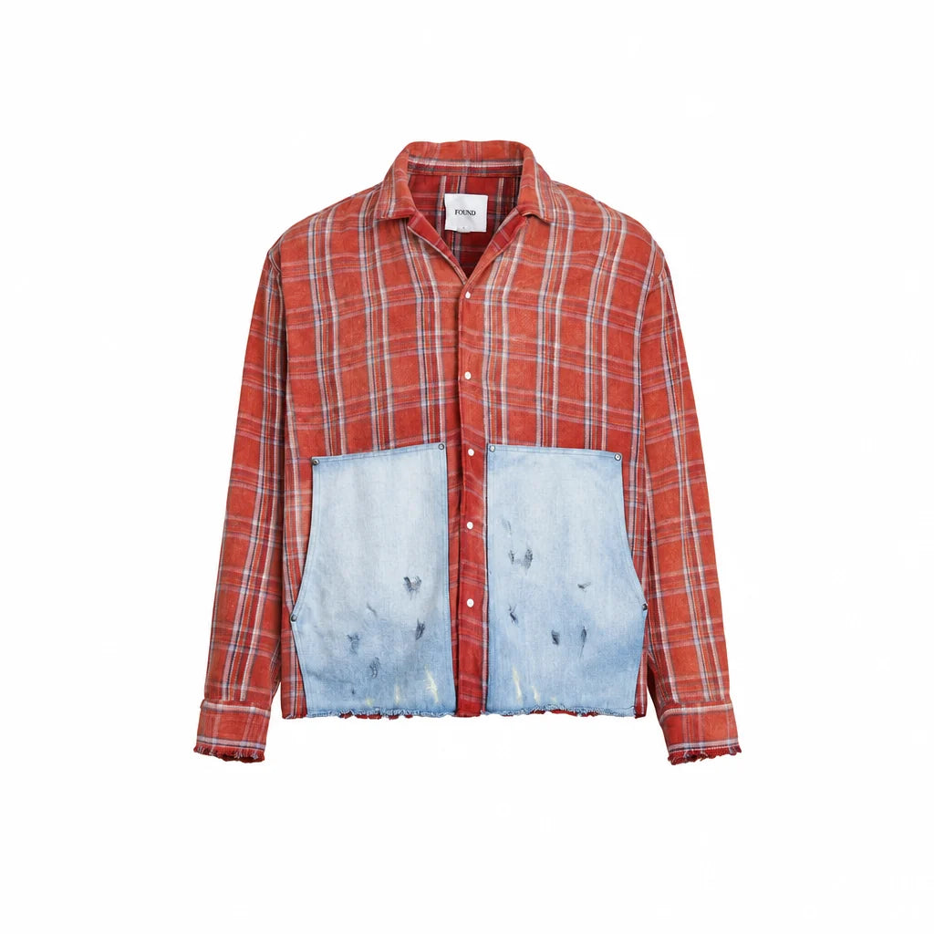 Found Plaid Denim Shirt