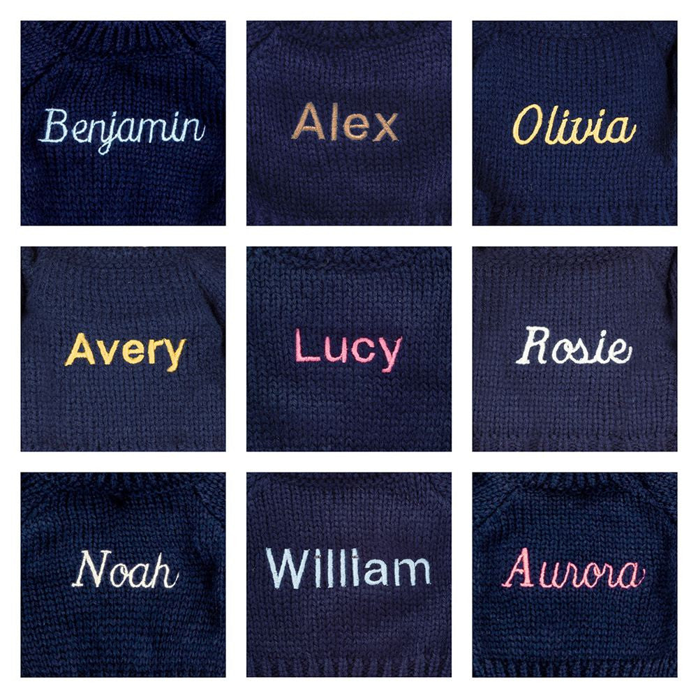 Blossom Blush Bunny 'Cherry' with Personalized Navy Jumper