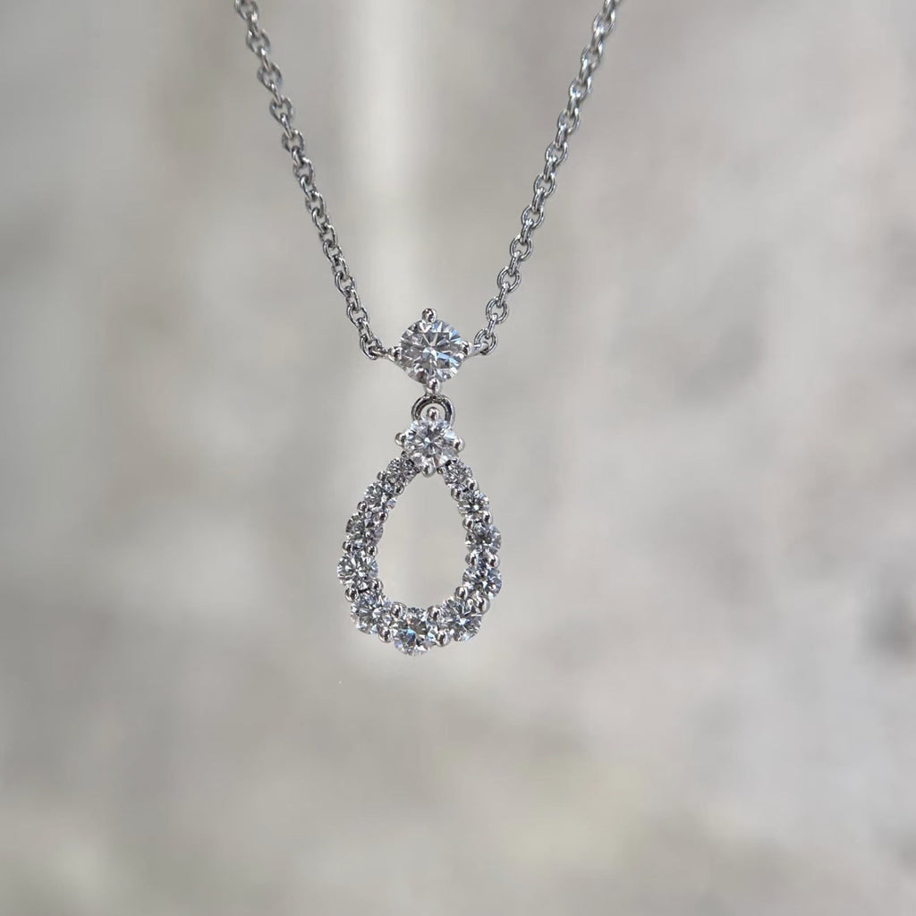 Harry Winston Style Lock Cubic Zirconia Necklace