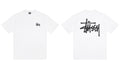 Stussy Front And Back Signature Script Short Sleeve Tee