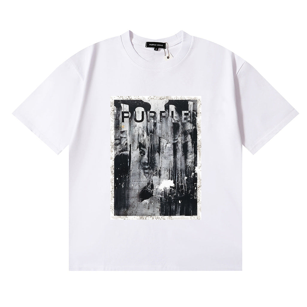 Purple Brand Graphic Tee Loose Unisex Vintage Streetwear T-Shirt
