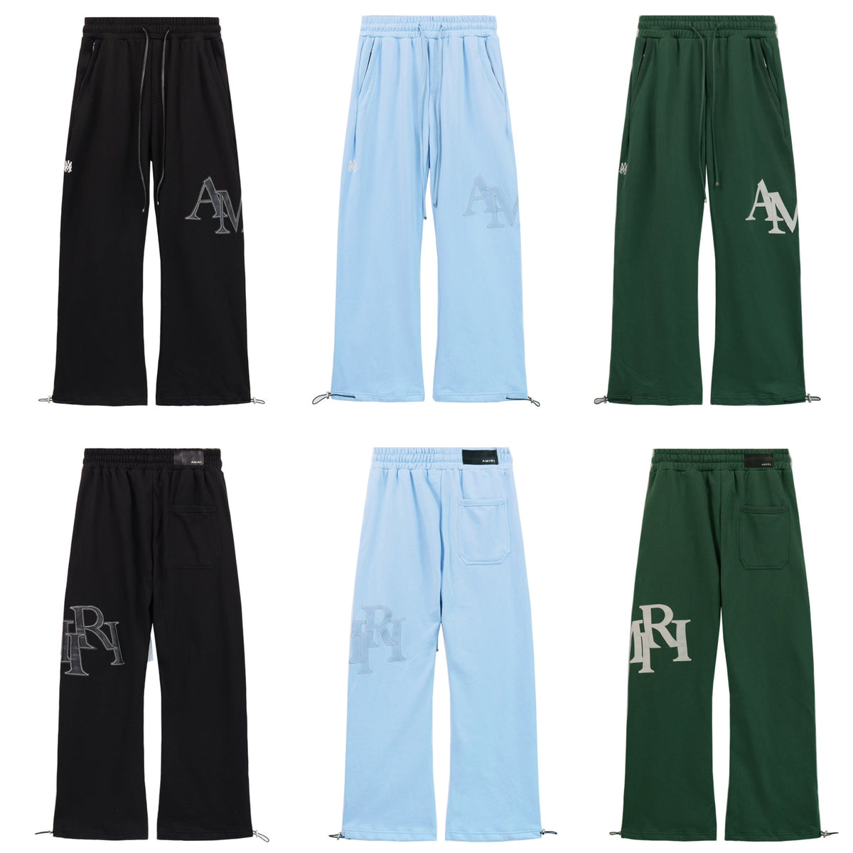 Amiri Patch Embroidery Letter Casual Wide Leg Pants Unisex