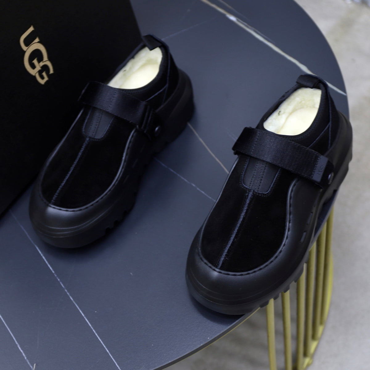 UGG Black Strap Platform Casual Shoes