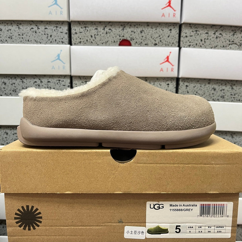 UGG Tasman Slipper – Unisex Wool-Lined Suede Moccasin in Mushroom