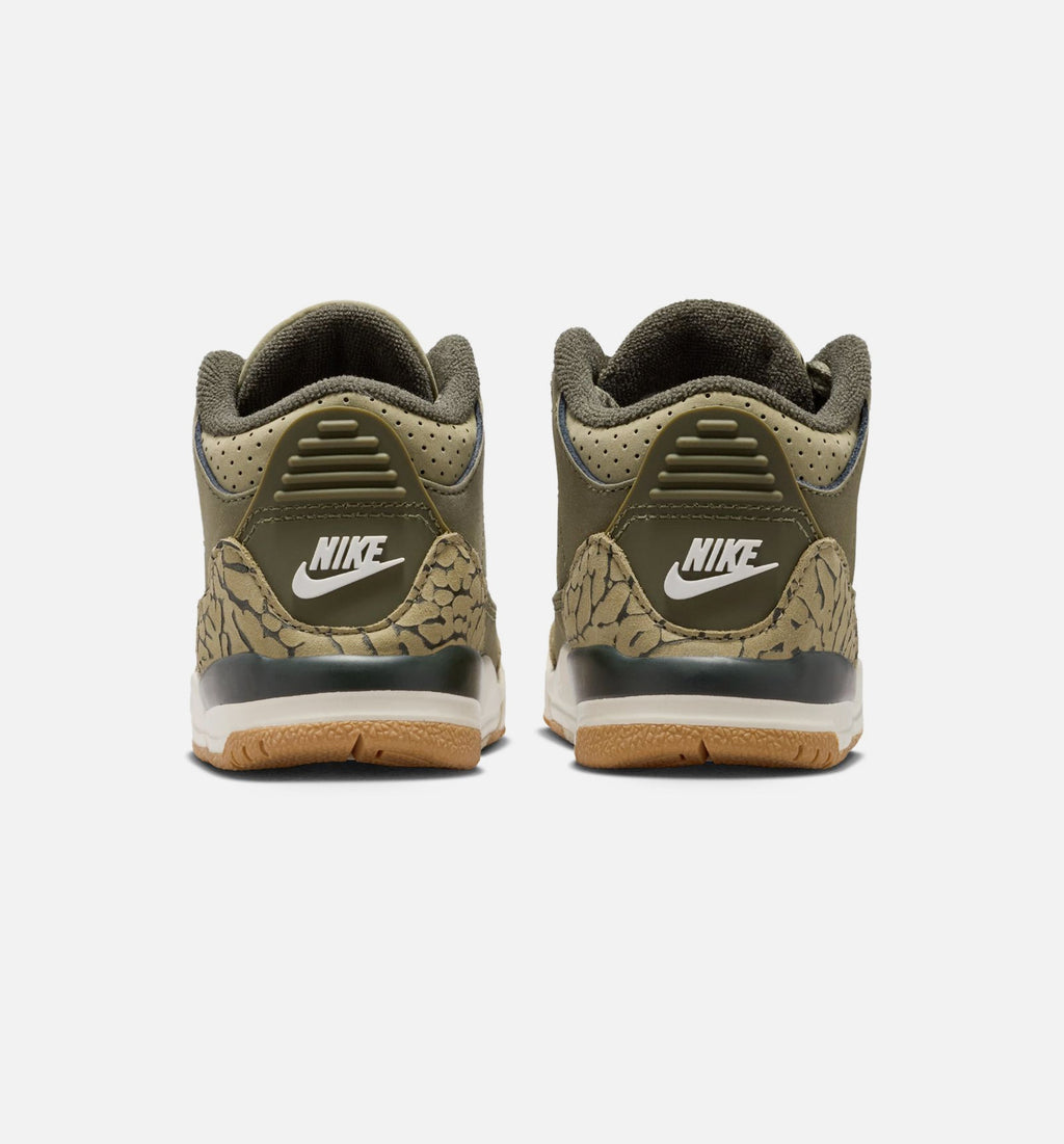 Air Jordan 3 Retro Medium Olive – Infant/Toddler Lifestyle Shoe in Medium Olive/Sequoia/Neutral Olive/Sail