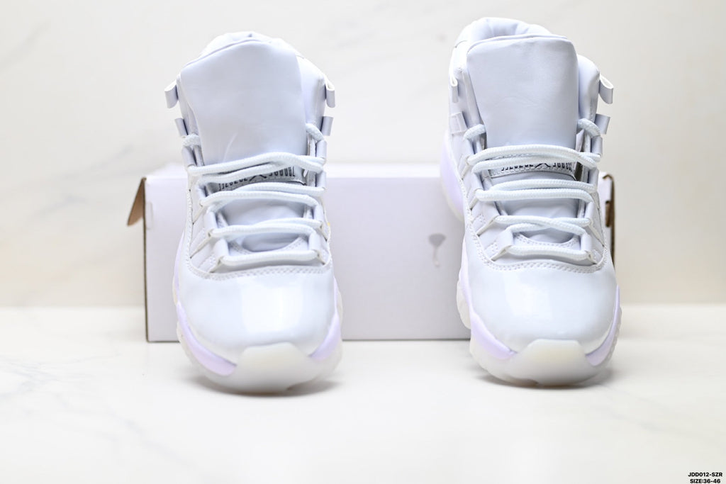 Air Jordan 11 Retro White and Lavender Unisex Sneakers Style 23