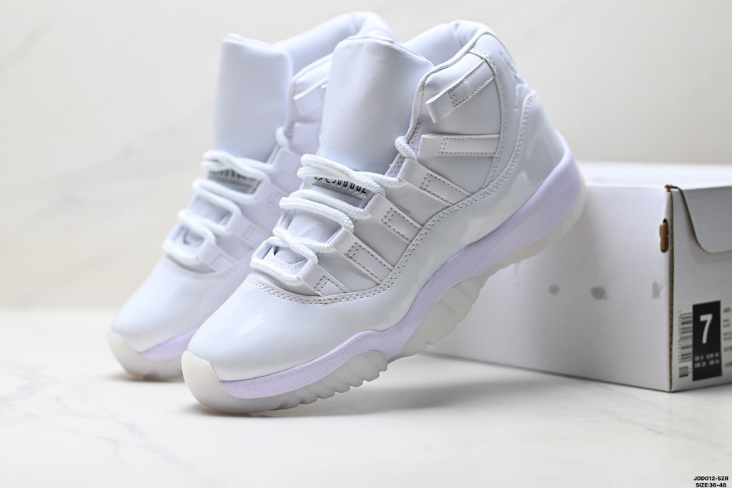Air Jordan 11 Retro White and Lavender Unisex Sneakers Style 23