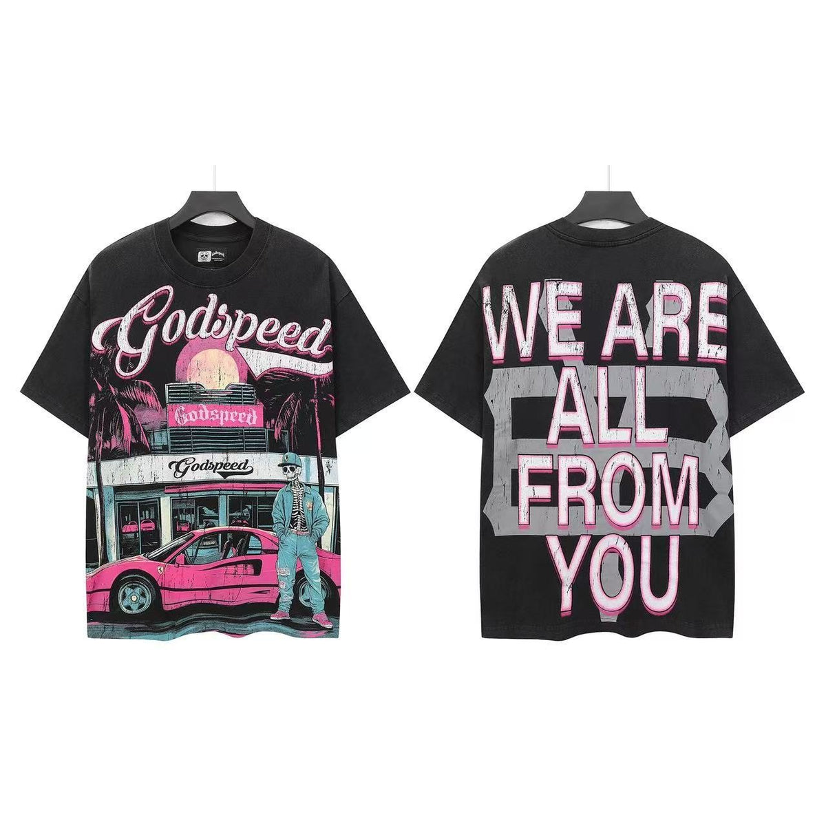 Godspeed Pink Car Graphic T-Shirt