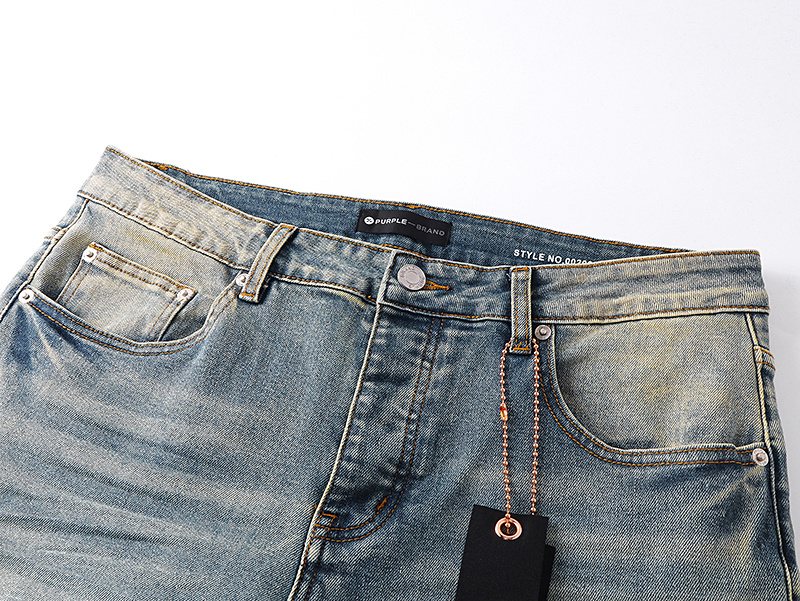 Purple Brand Light Blue Distressed Flared Jeans