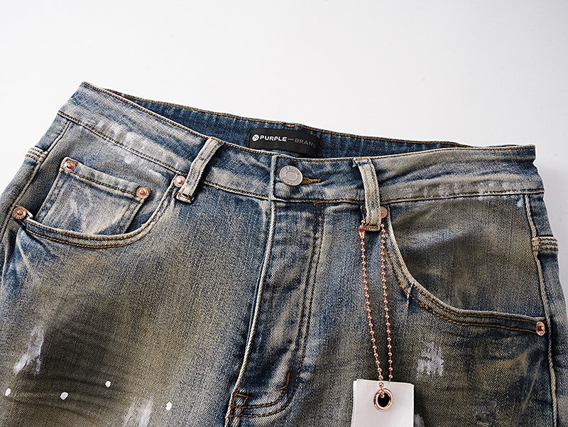 Purple Brand Washed Blue Paint Splatter Distressed Jeans