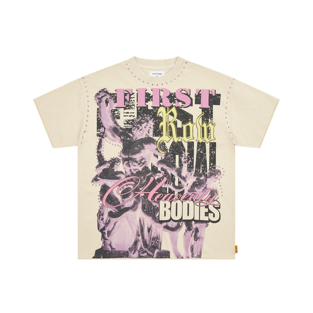 FIRST ROW Heavenly Bodies Rhinestone Crop T-Shirt