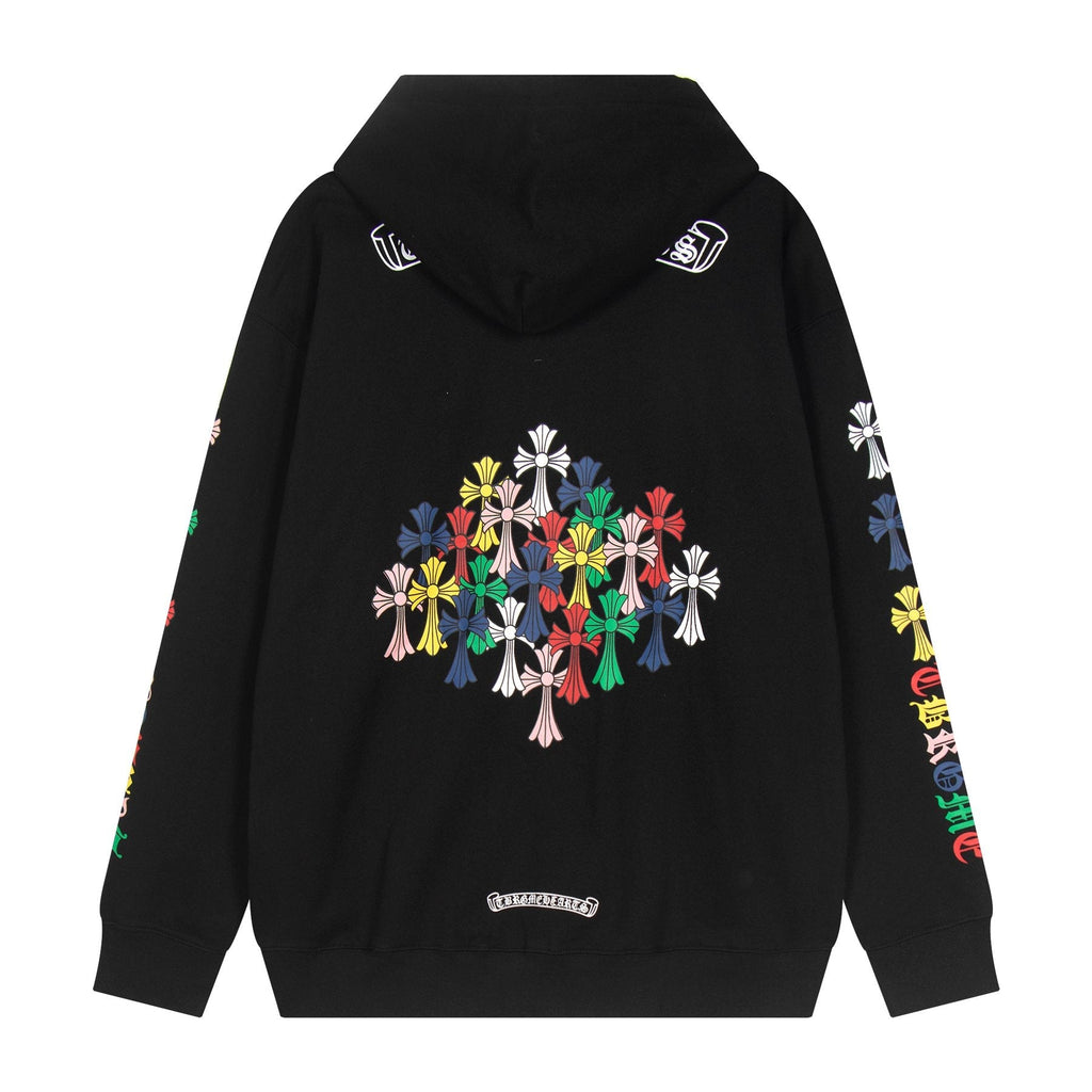 Chrome Hearts Multicolor Floral Cross Graphic Hoodie