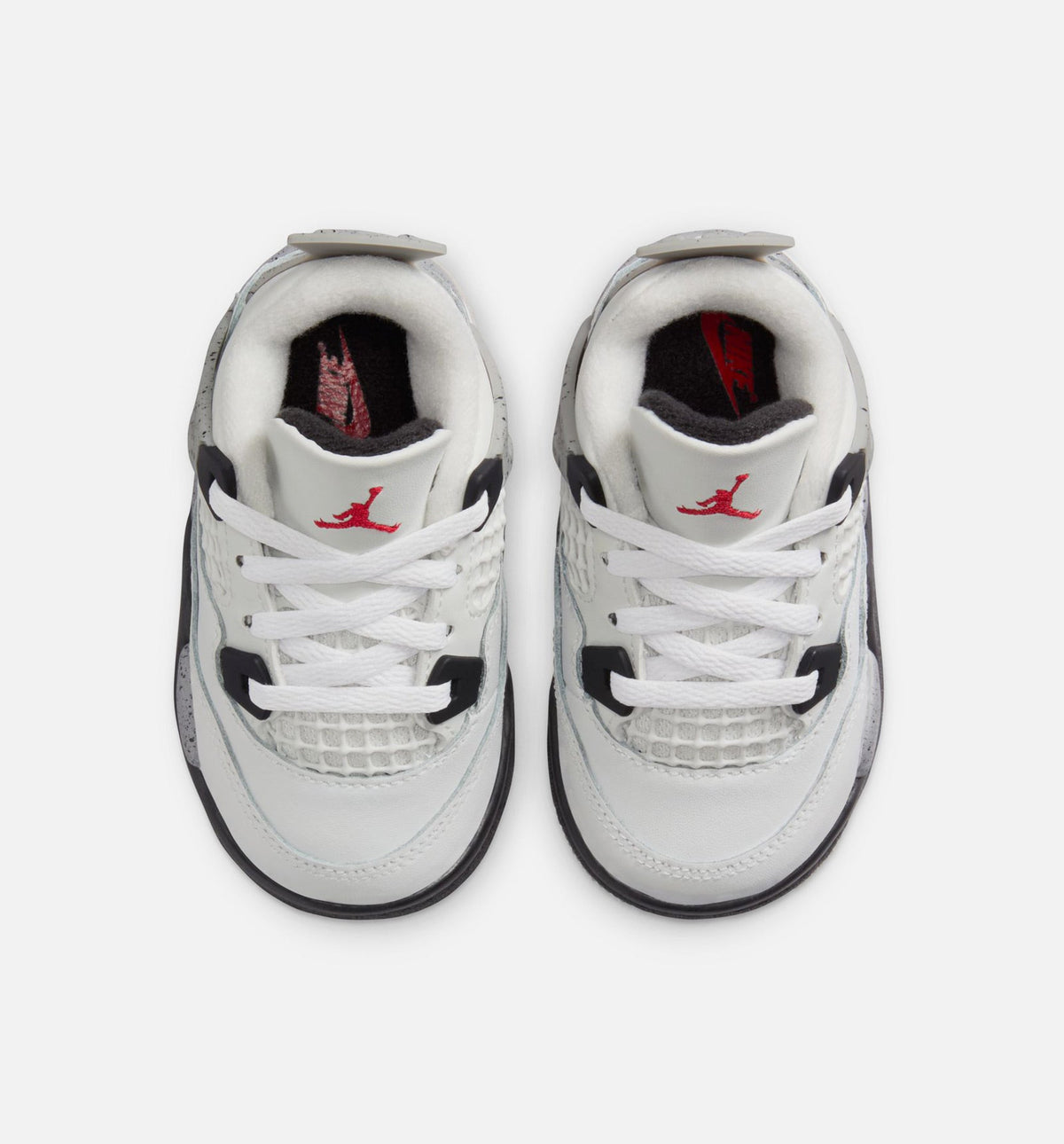Air Jordan 4 Retro White Cement Infant/Toddler Shoes - Summit White Fire Red Cement Grey Black