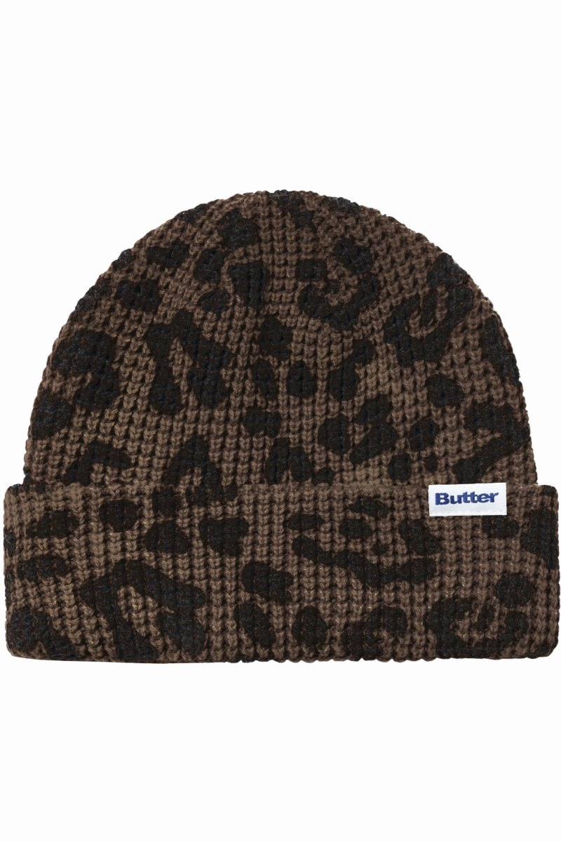 BUTTER DISTRESS WAFFLE BEANIE Leopard