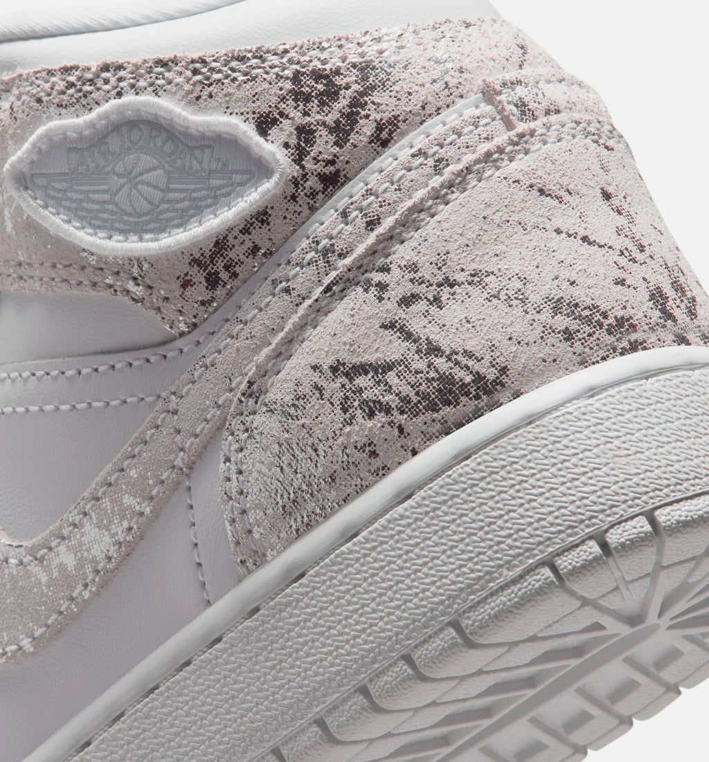 Air Jordan 1 Mid SE Youth Lifestyle Sneakers - White/Field Silver