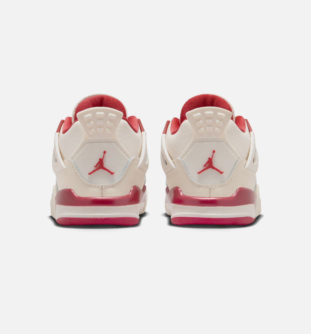 Air Jordan 4 Retro Valentine's Day – Infant/Toddler Lifestyle Shoe in Pale Ivory/Sierra Red/Tough Red