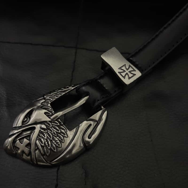 ERD Leather Belt 3D Carved Eagle Cross Vintage Waist Belt