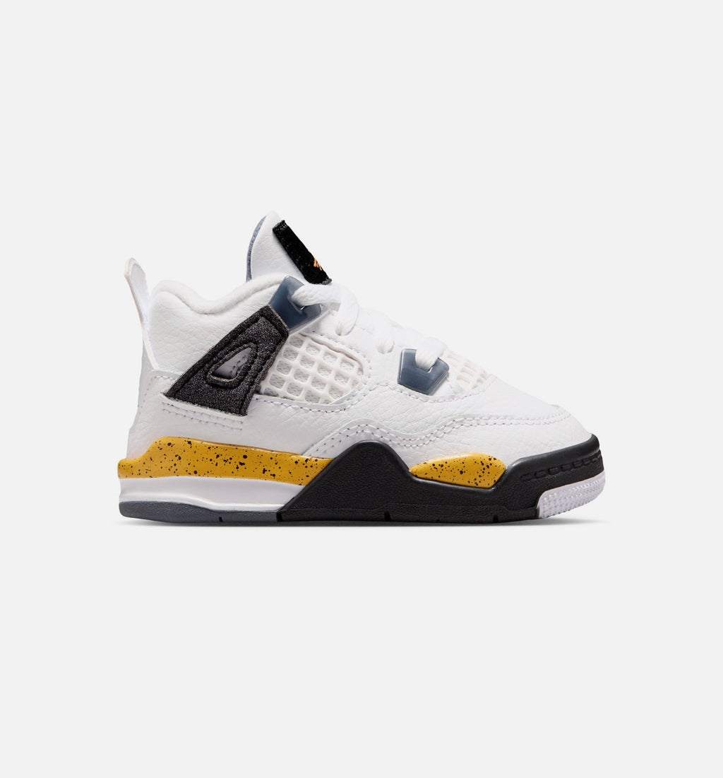 Air Jordan 4 Retro "Rare Air Tour Yellow" Infant/Toddler Shoe – White/Dark Blue Grey/Black/Tour Yellow