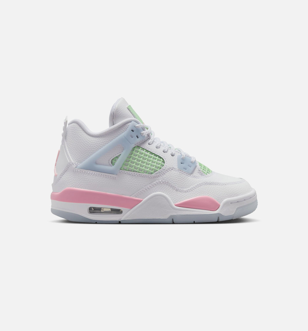 Air Jordan 4 Retro Medium Soft Pink Big Kids' Lifestyle Shoes - White/Medium Soft Pink/Half Blue