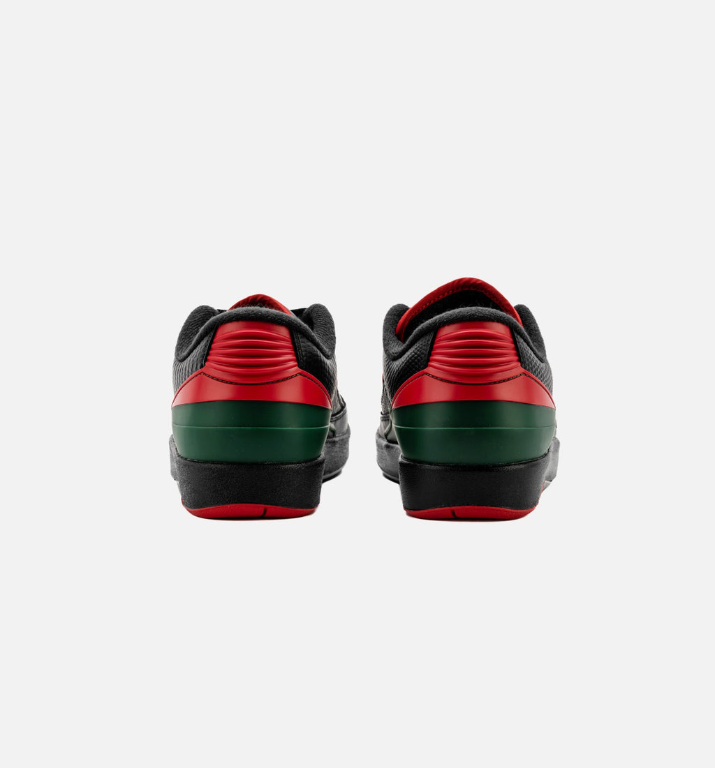 Air Jordan 2 Retro Low Christmas Youth Sneakers - Black/Fire Red/Cement Grey