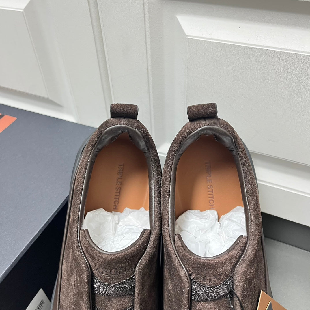 Zegna Triple Stitch™ Monte Suede Loafers – 2024 Collection