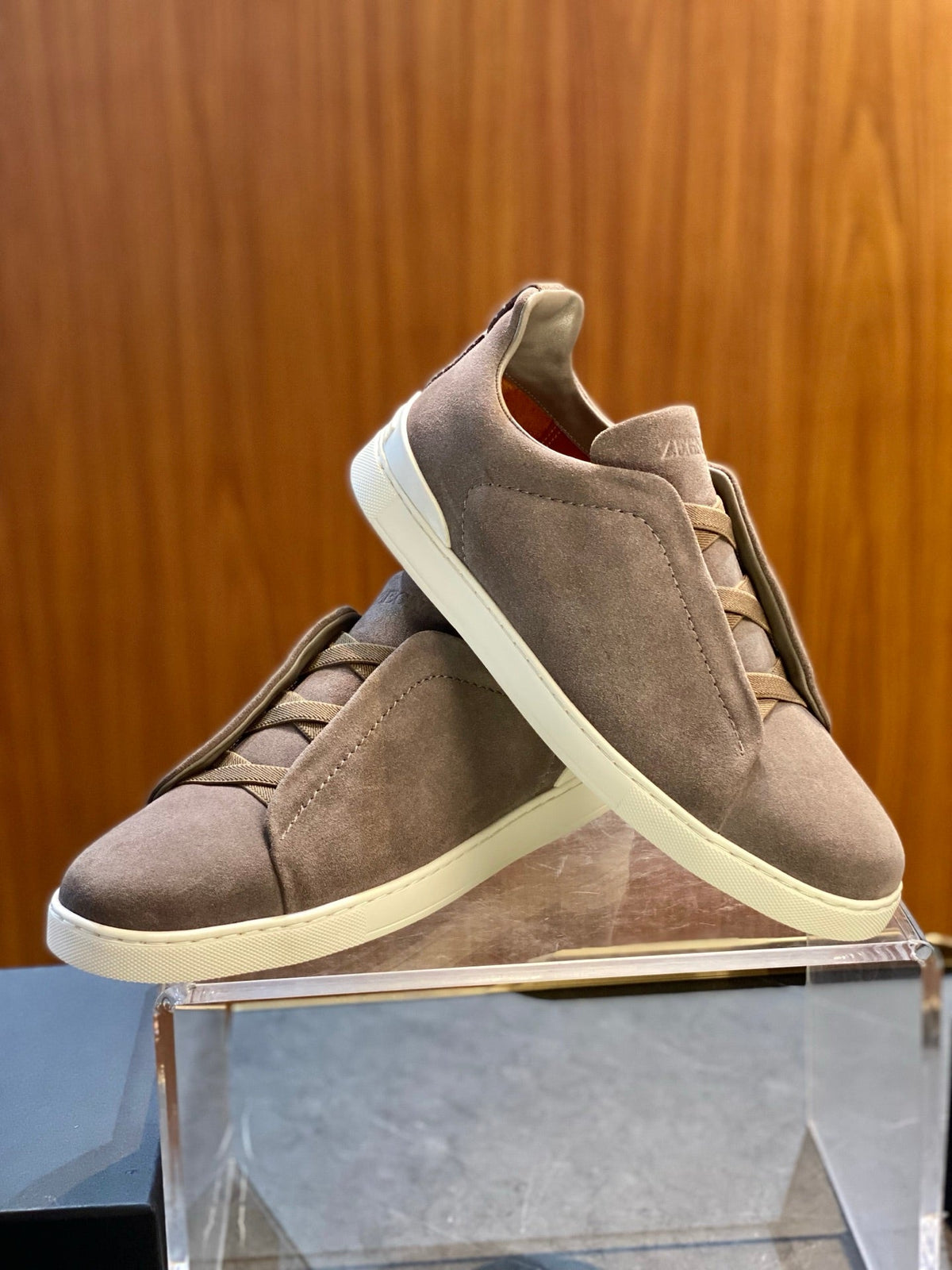 Zegna Triple Stitch Leather Sneakers