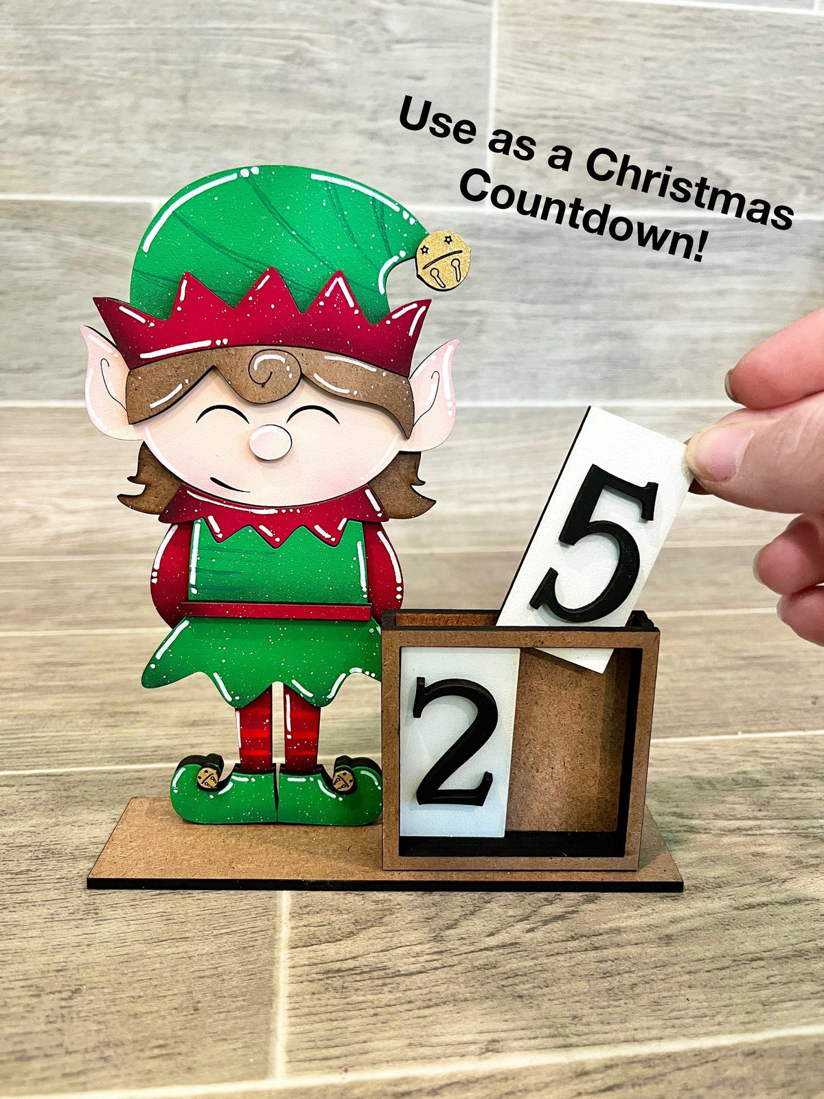 MINI Standing Christmas Squad Interchangeable Leaning Sign File SVG, Countdown, Glowforge Santa, Rudolph,Elf, Holiday, LuckyHeartDesignsCo