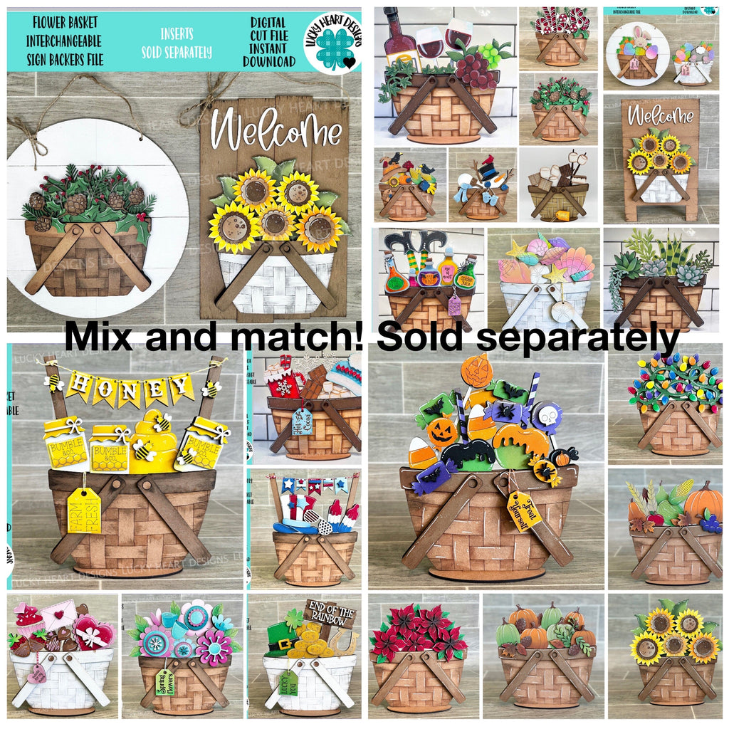 Poinsettia For The Flower Basket Interchangeable File SVG, Christmas Tiered Tray, Glowforge, LuckyHeartDesignsCo