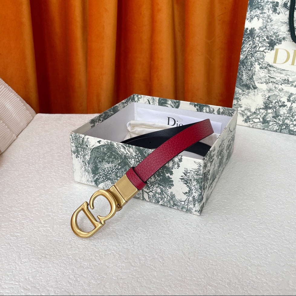 DIOR 25S BELT 20 MM IN RED CALFSKIN 563226