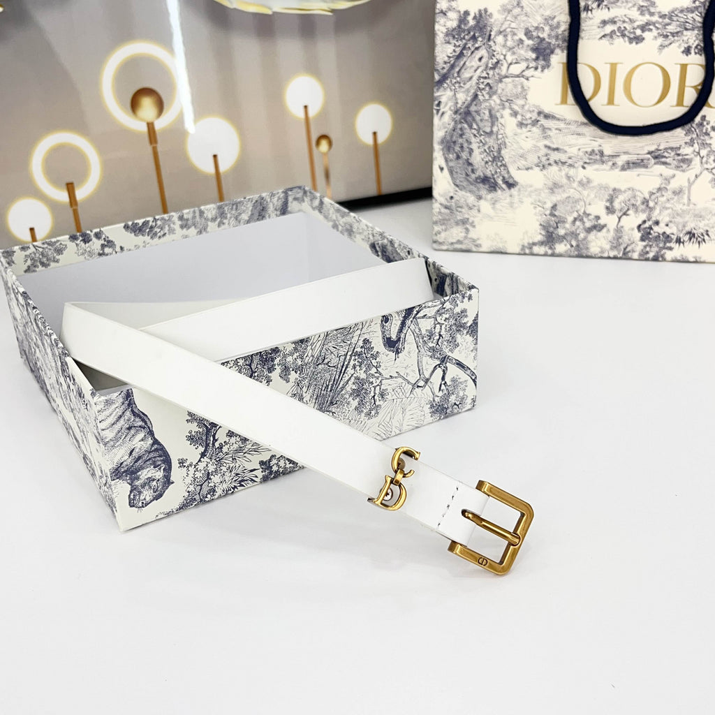 DIOR 25S BELT 20 MM IN WHITE CALFSKIN 570114