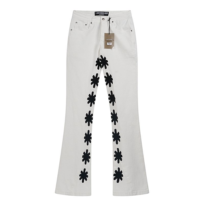 LOSTSHDWS Flower Graphic Flared Jeans