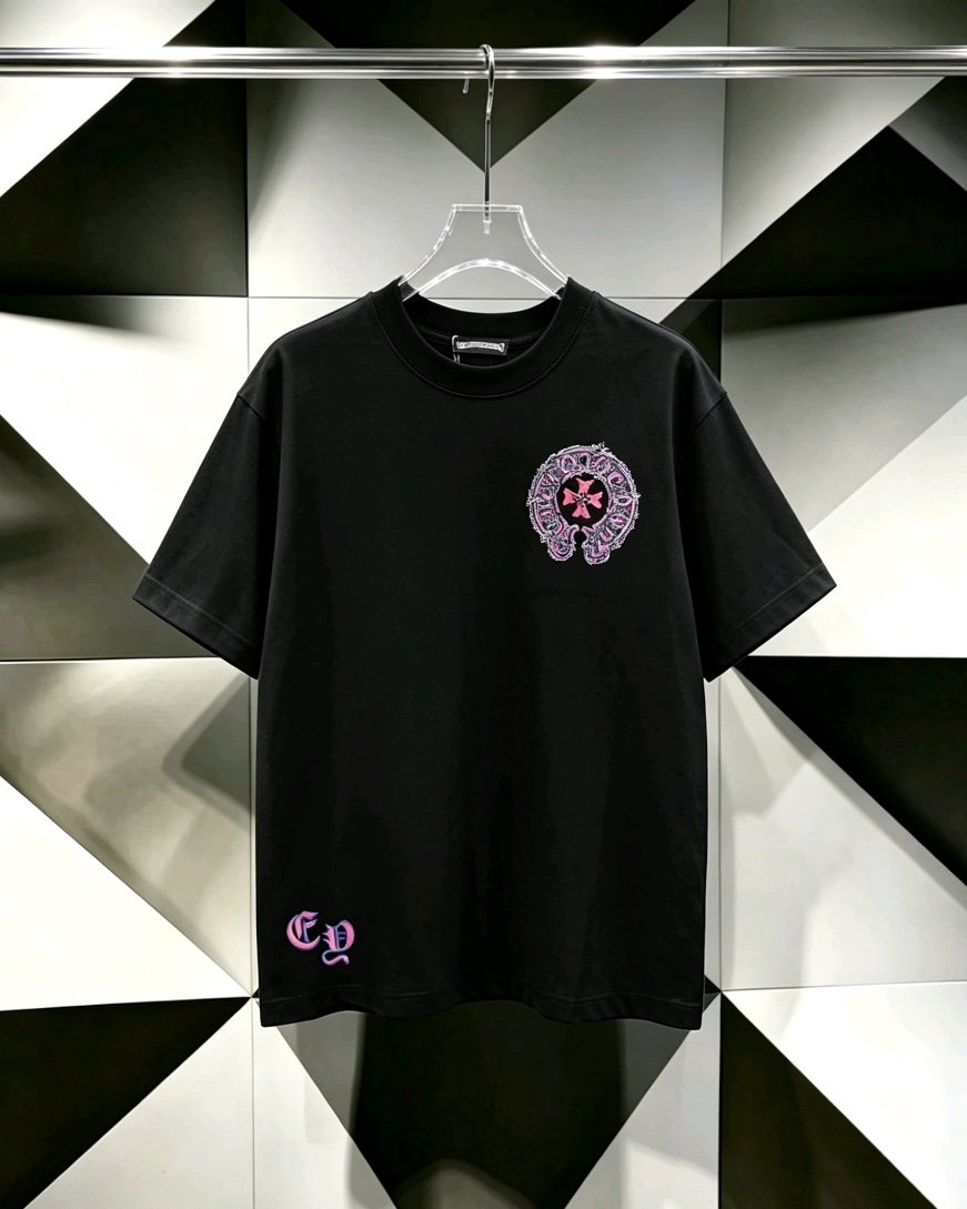 Chrome Hearts Circular Cross Floral Graphic T-Shirt
