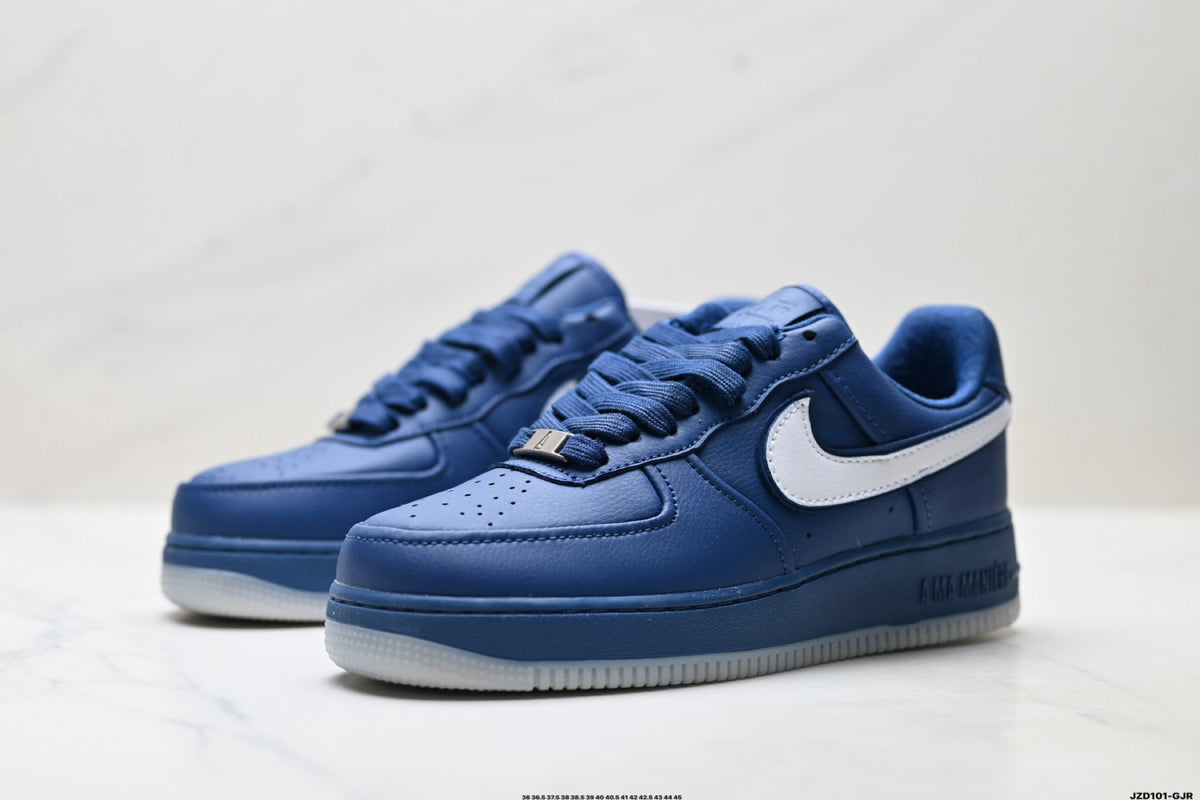 Nike Air Force 1 Low Navy Blue White Unisex Sneakers Style 01