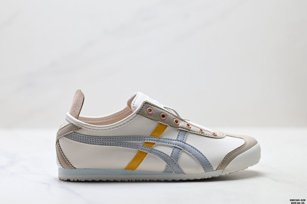 Onitsuka Tiger Retro Low Top Cream Silver Orange Unisex Shoes Style 15