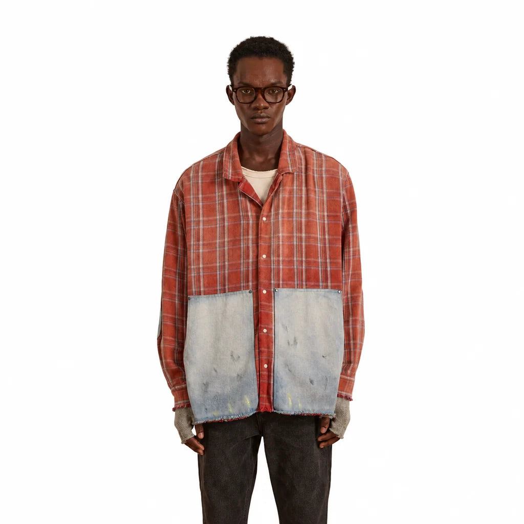 Found Plaid Denim Shirt