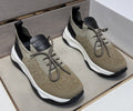 Berluti Olive Taupe Lace-Up Sneakers