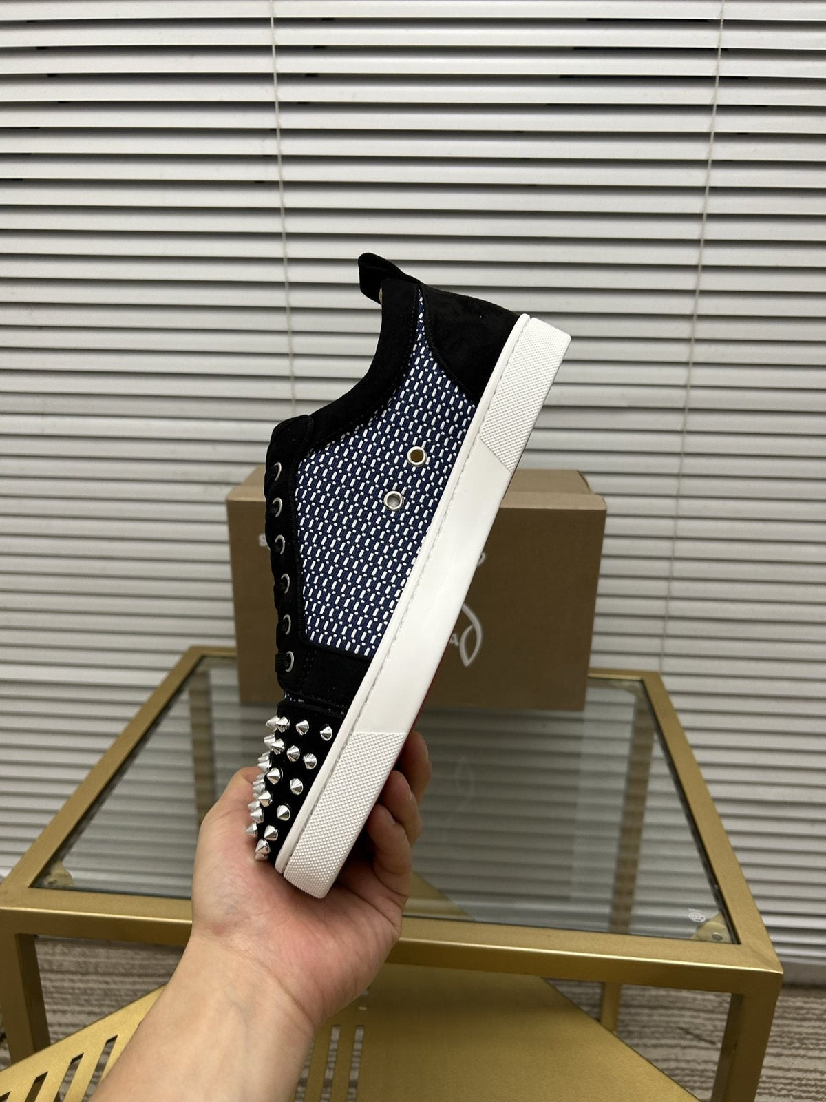 Christian Louboutin Studded Toe Low-Top Sneakers