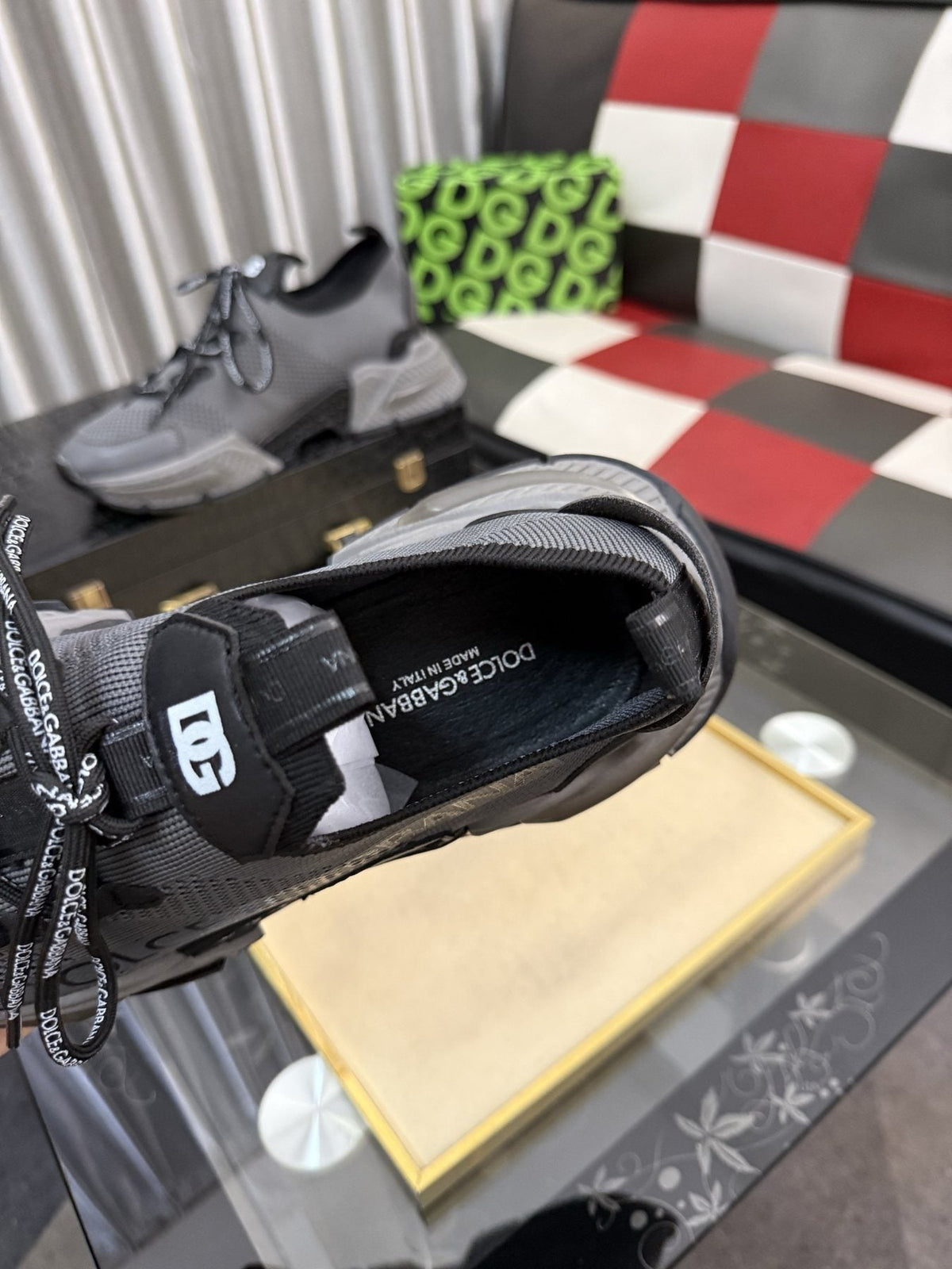 Dolce & Gabbana Gray and Black Chunky Sneakers