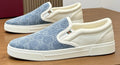 Gucci Blue Patterned Slip-On Sneakers