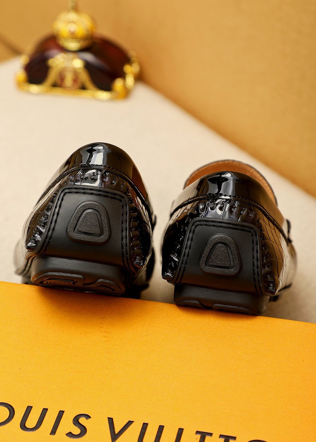 Louis Vuitton Black Embossed Loafers