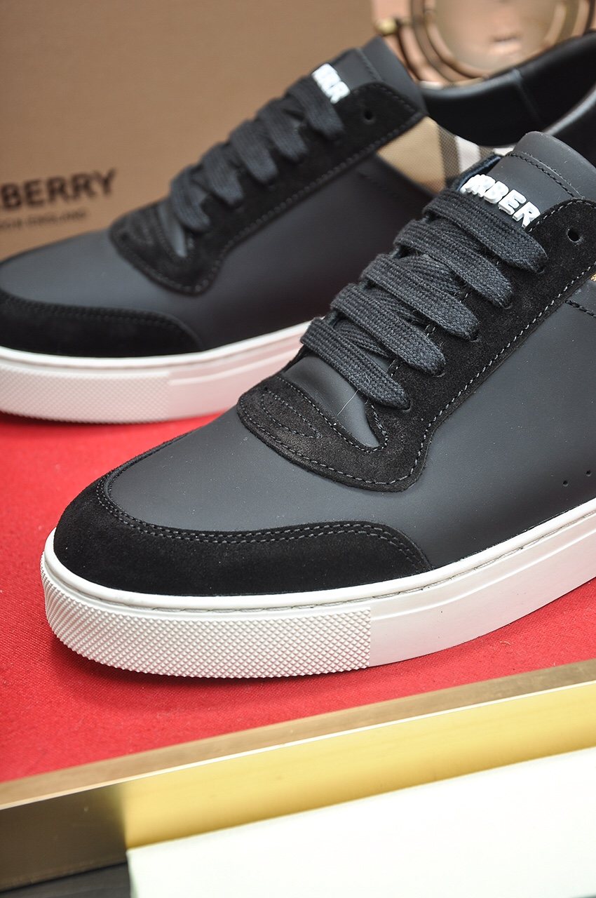 Burberry Check Heel Low-Top Sneakers - Leather Lining
