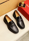 Ferragamo Black Bit Loafers