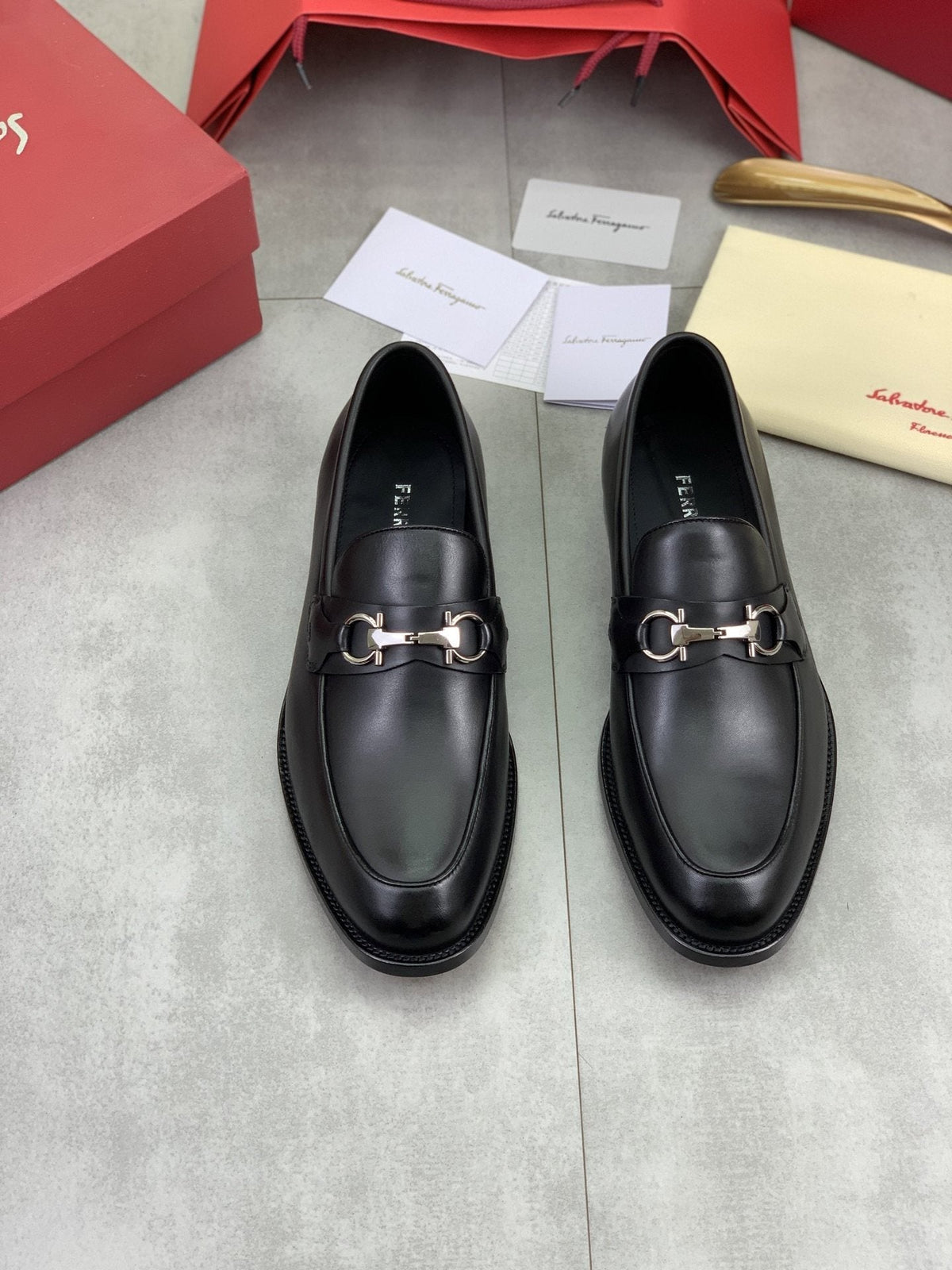 Salvatore Ferragamo Leather Horsebit Loafers