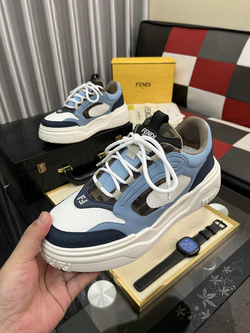 Fendi FD Match Paneled Sneakers