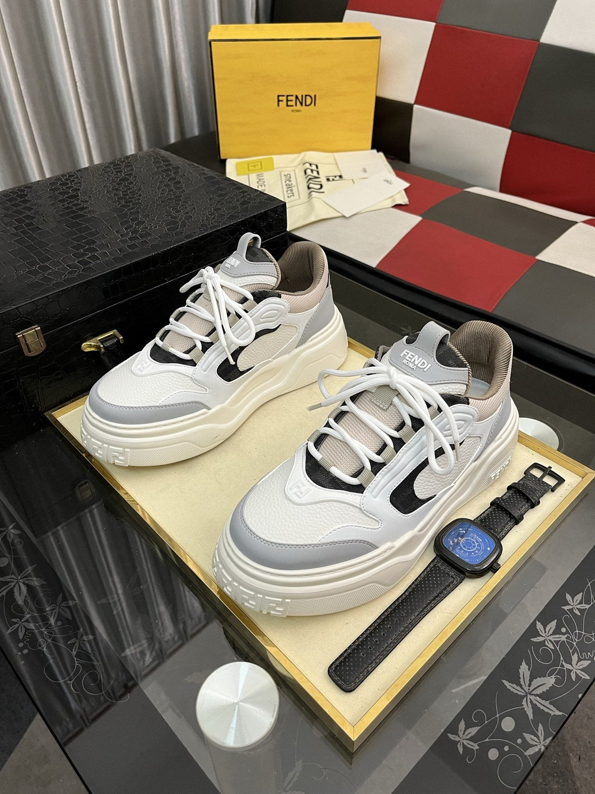 Fendi FD Match Paneled Sneakers